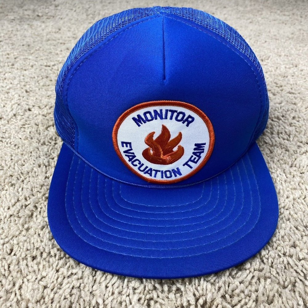 Vintage Sportcap Monitor Evacuation Team Patch Hat Blue‎ Snapback Trucker Cap